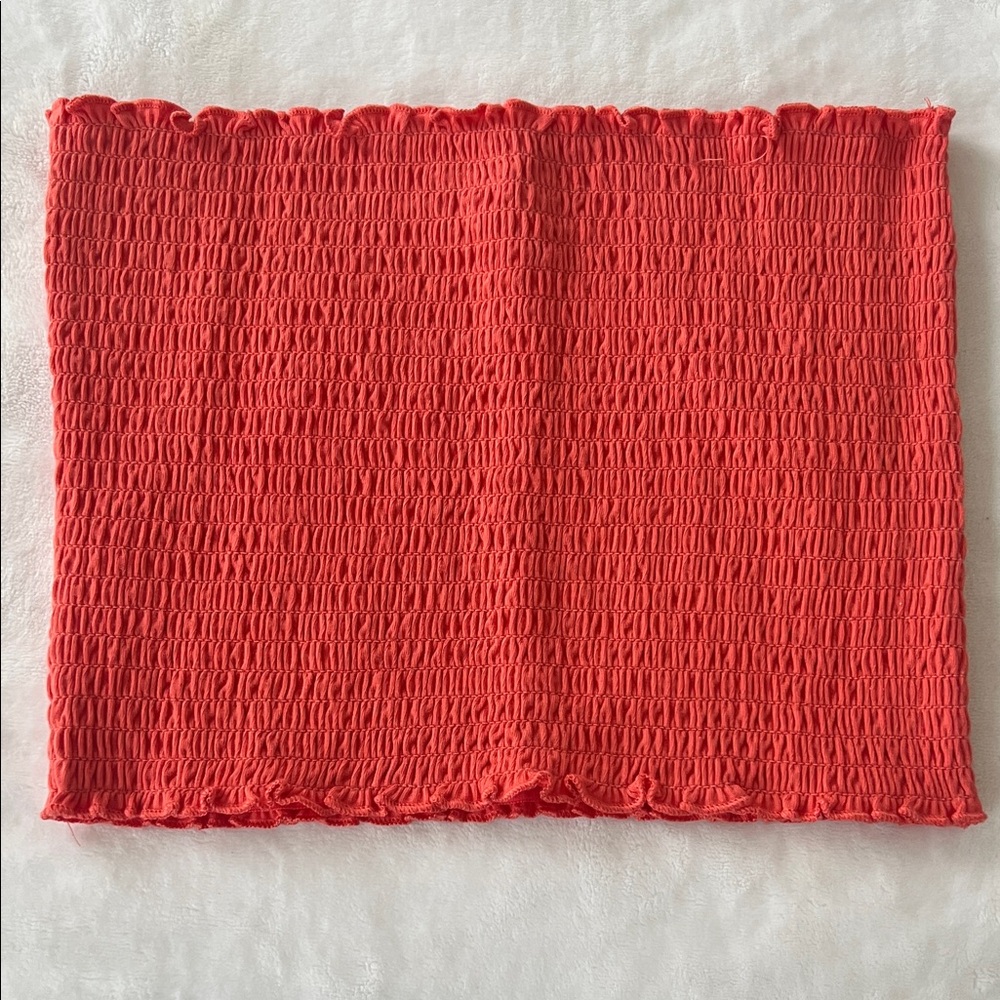 Hollister Vibrant Coral Smocked Top